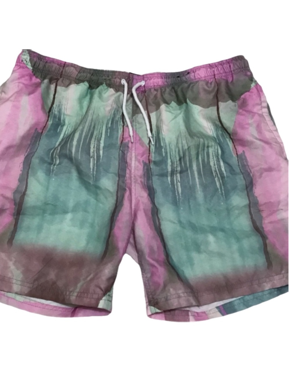 City Streets Tie Dye Men’s Swim Trunks Shorts XL Abstract Mesh Surf 90’s Ken